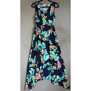 Donna Morgan Maxi Dress Women 12 Multicolor Floral Sleeveless Lightweight Casual